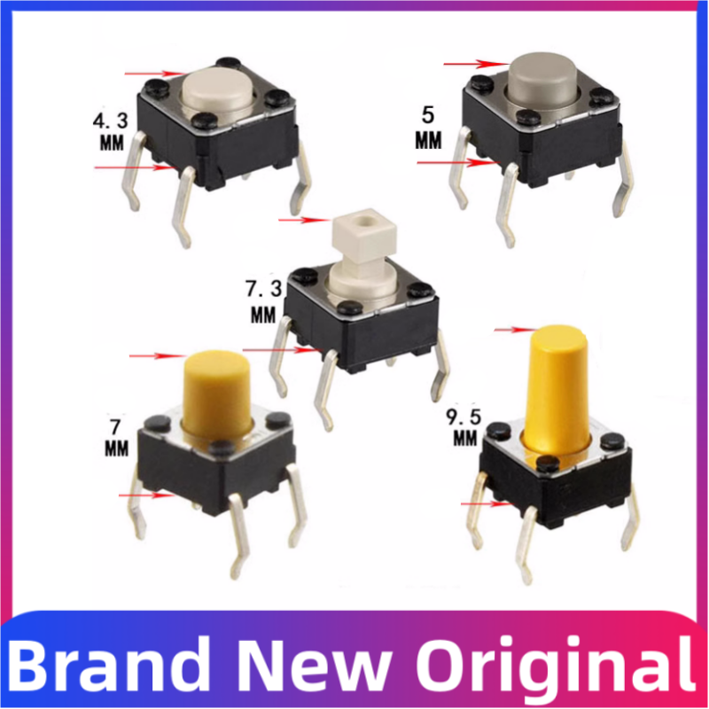 10 Uds interruptor táctil Original B3F 6x6x4,3mm 5mm 7mm 7,3mm 9,5mm B3F-1000 1005 1020 1022 1025 1050 1052 1055 1060 1062 1070 1072