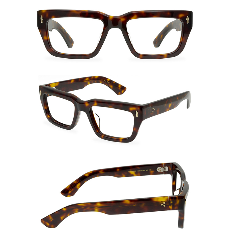 Belight Optical Unisex Men Women Vintage Square Shape Thick Acetate Handmade Acetate Retro Vintage Eyeglasses Frame 9597