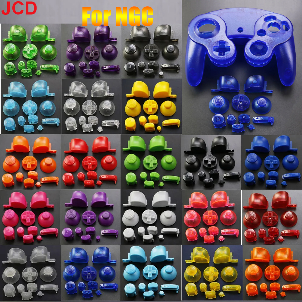 JCD 1Set Full Set L R ABXY Z Keypads Buttons With 3D Thumbsticks Caps For GameCube For NGC D Pads Power ON OFF Buttons Replace
