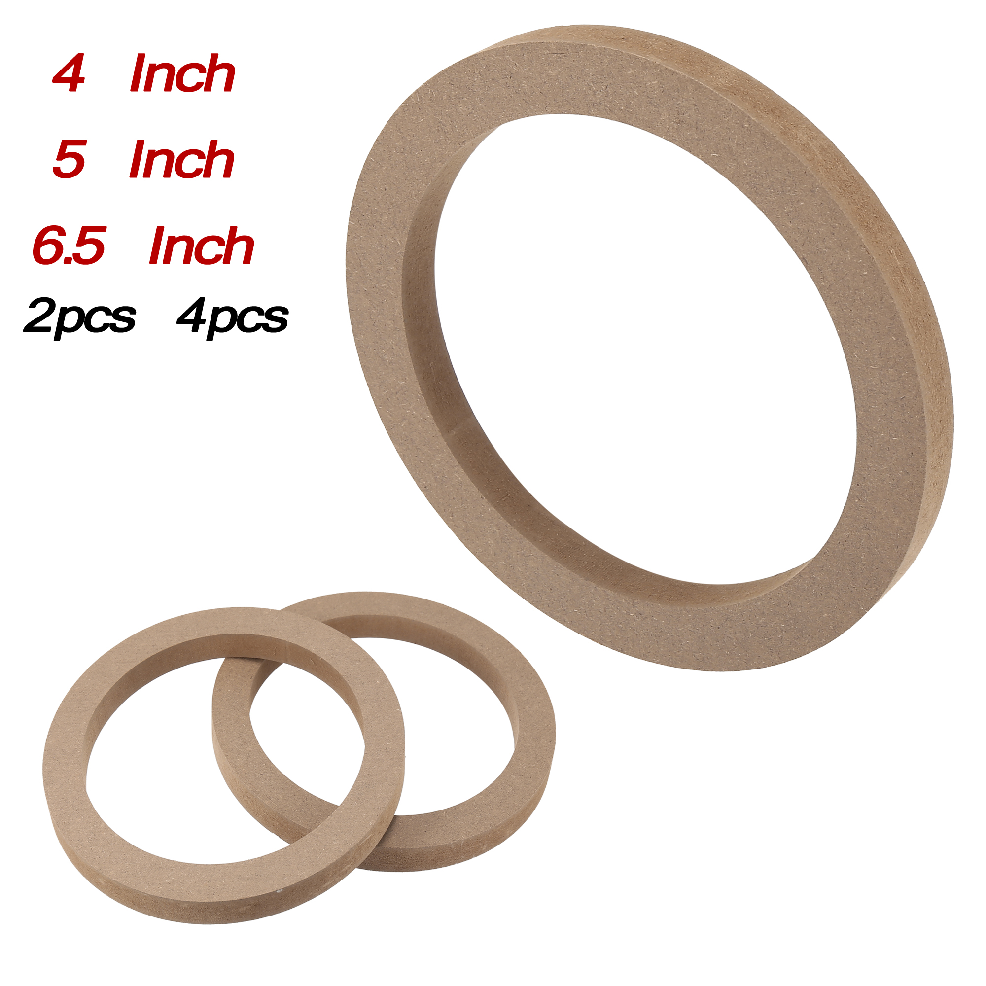 X Autohaux 4 ''5" 6,5 ''universal de madera altavoz de coche Subwoofer montaje espaciador anillos adaptador soporte placa 2 piezas 4 piezas
