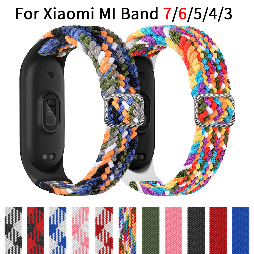 Strap for Mi Band 10 9 8 7 6 5 4 Elastic Adjustable Nylon Braided Miband6 Miband 5 Correa Wristband for Xiaomi Band 5 6 Bracelet