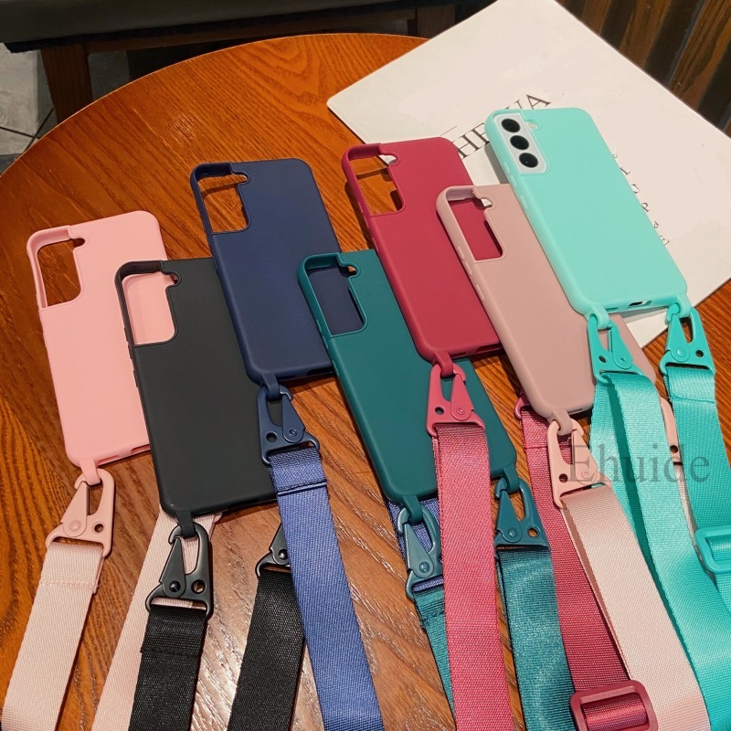 เคสสายคล้องคอสำหรับ Samsung Galaxy A54 A36 A17 A55 A16 S24 Ultra S26 S23 FE S25 Plus  ซิลิโคนแบบคล้องไหล่ คล้องคอ