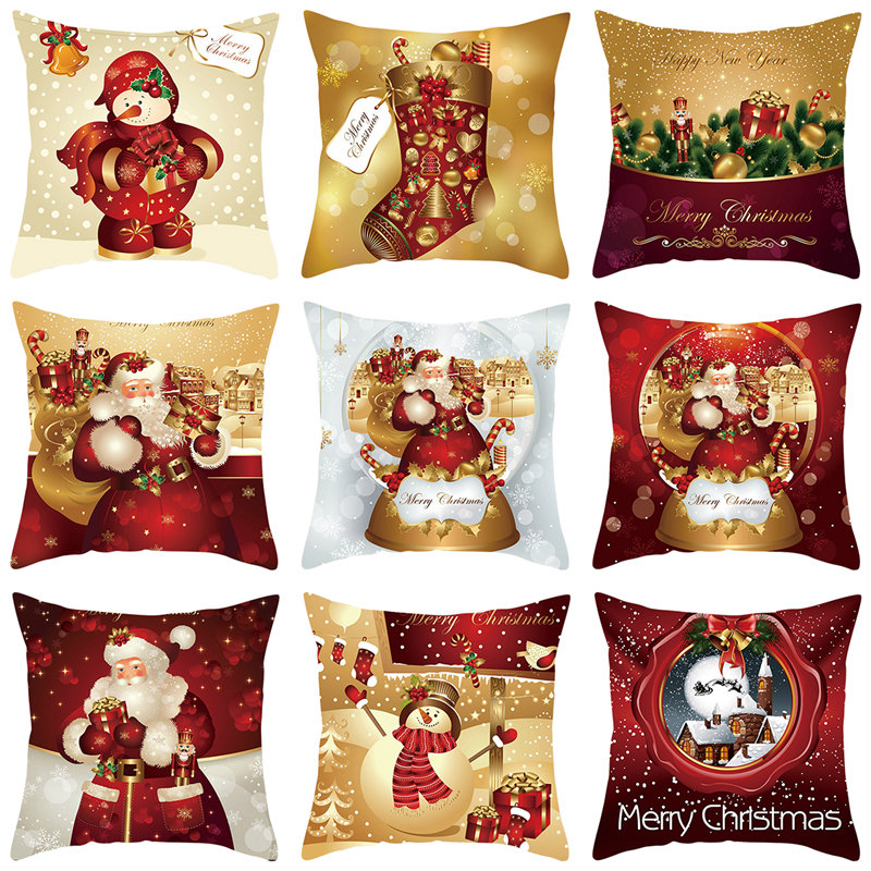 Capa de almofada de natal feliz natal decorações para casa 2024 ornamento de natal navidad noel presentes de natal feliz ano novo 2025