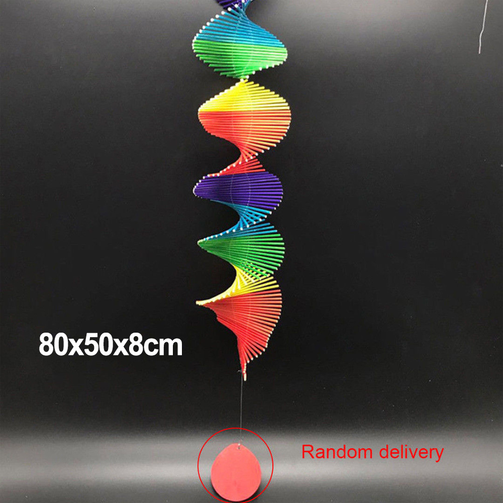 Campanas de viento de madera coloridas, Spinner de viento de arcoíris, carillón móvil, césped, espiral, fiesta, decoración del hogar, adorno de jardín, colgante DIY