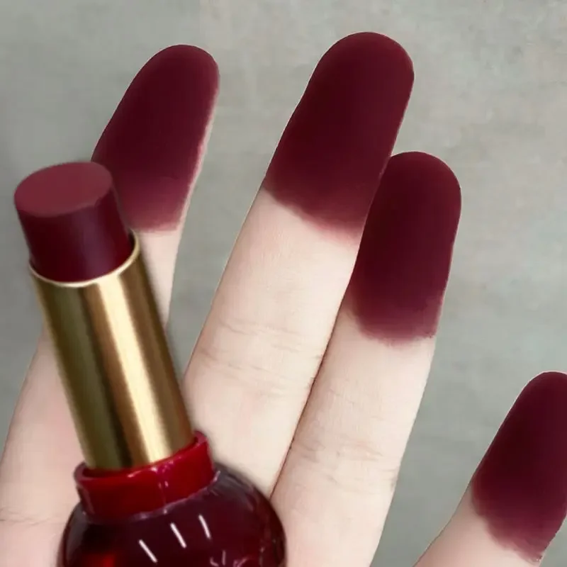 Lápiz labial de terciopelo resistente al agua, fácil de usar, lápiz labial de larga duración, mate, esmalte de labios desnudo, antiadherente, maquillaje coreano, tinte labial cosmético