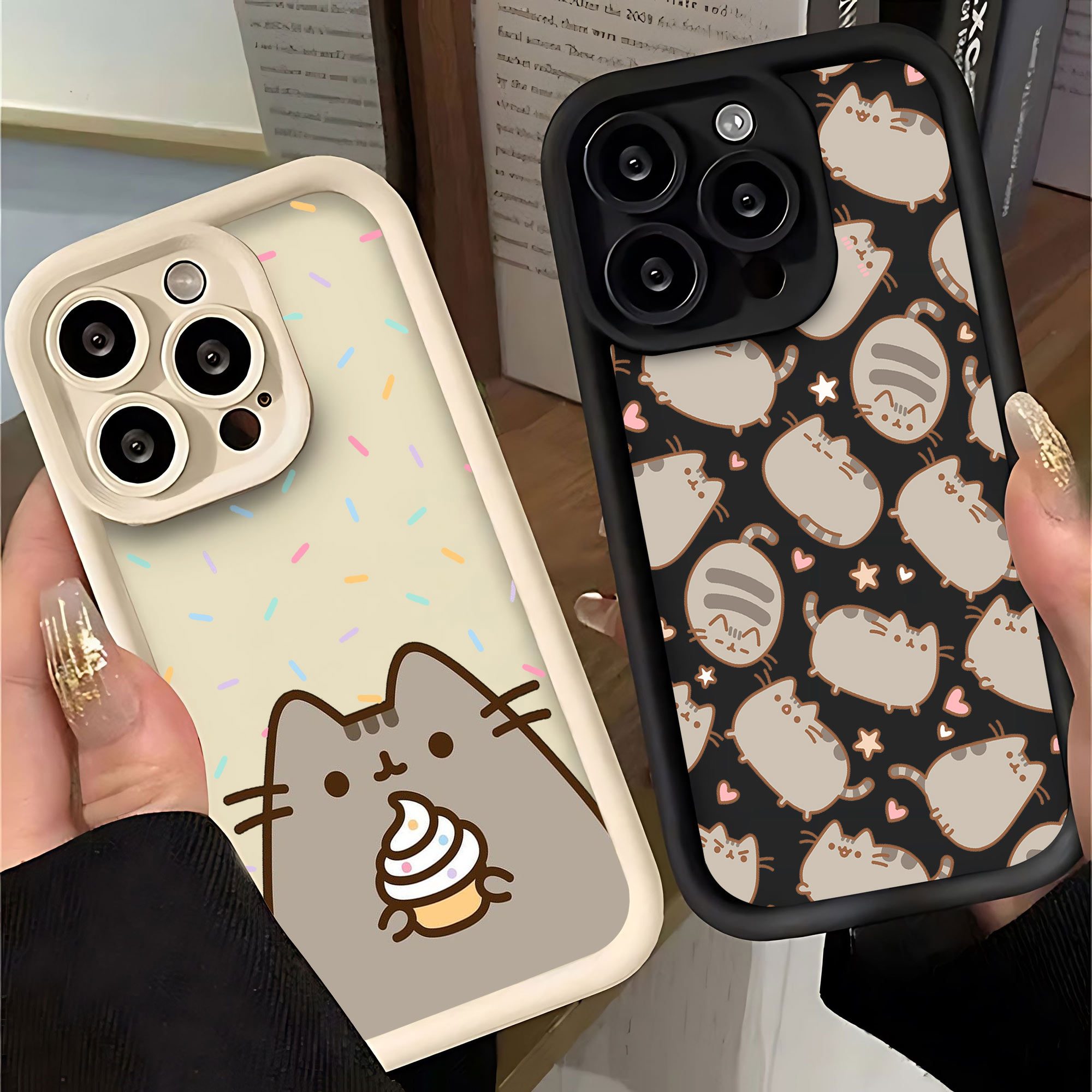 P-Pusheens Katze Handyhülle für IPhone 16 15 14 13 12 11 Pro Max Mini XR XS X 7 8 Plus Weiche TPU-Rückseite