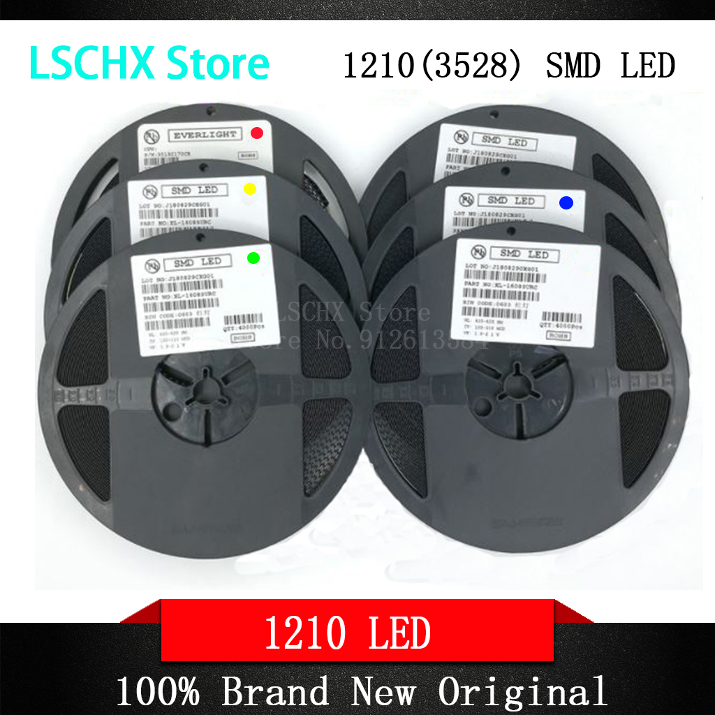 SMD LED Diodes Luz, amarelo, vermelho, verde, azul, branco, venda quente, 1210, 3528, 1 carretel, 2000pcs