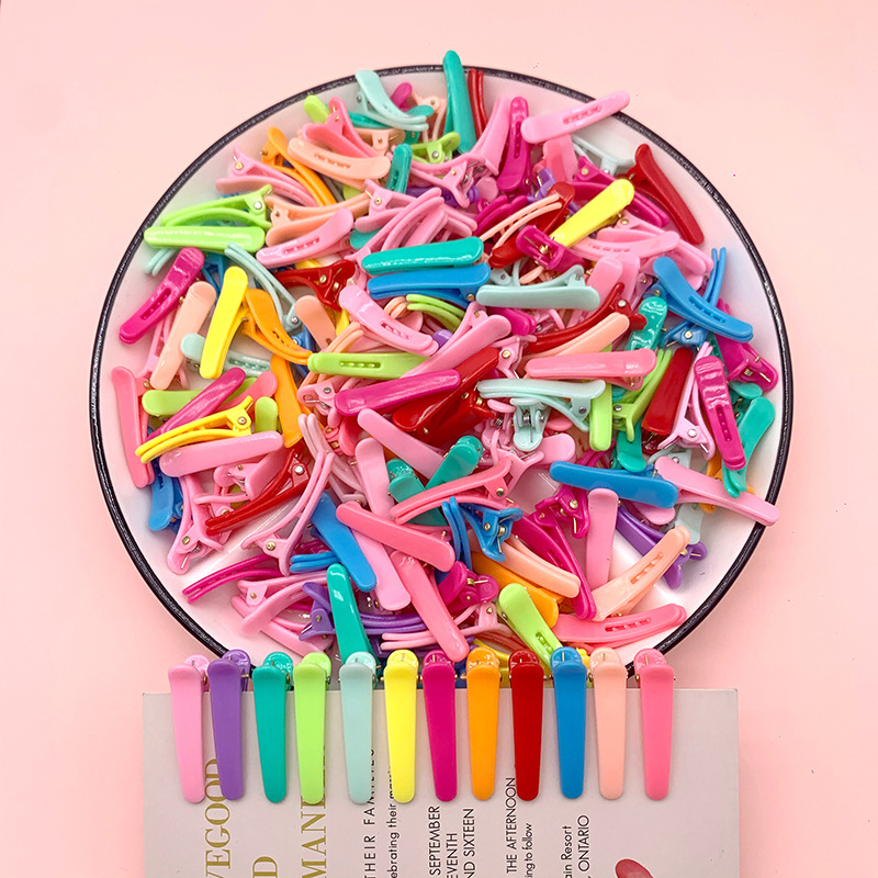 40 sztuk/partia Akcesoria do włosów DIY 3,6 cm Plastikowe spinki do włosów w cukierkowych kolorach, spinki typu dziobak, ozdoby do włosów dla dziewczynek