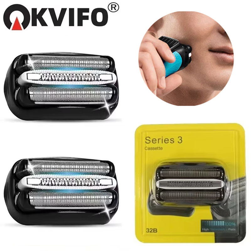 Cabezal de repuesto para afeitadora KVIFO 32B para Braun Series 3 3000s 3010s 3020s 3030s 3040s 300s 301s 310s 320s 330s 340s Afeitadora eléctrica