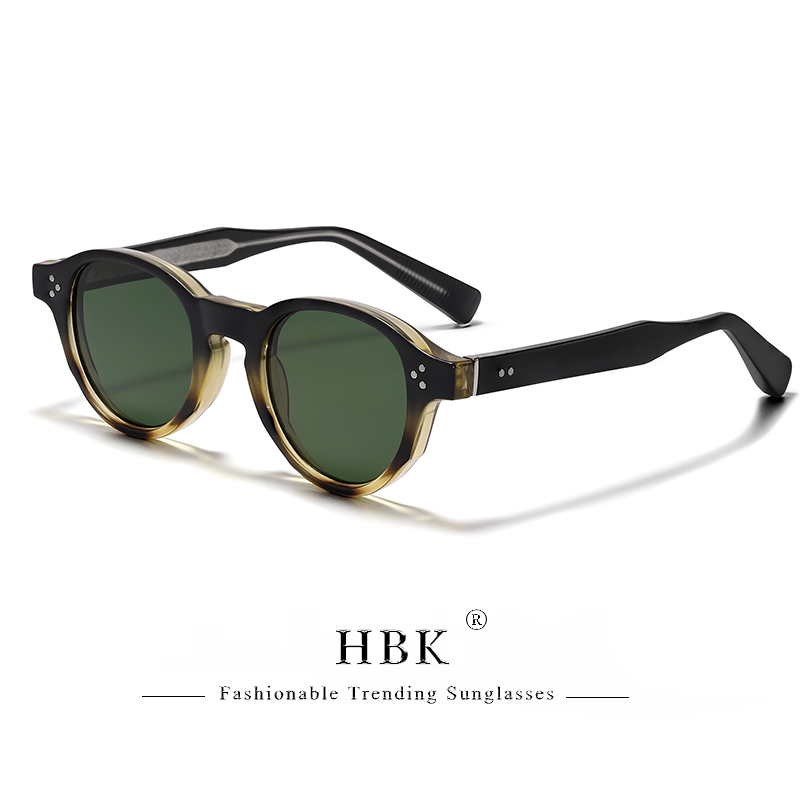 HBK Retro Simples Óculos de Sol Masculino Núcleo Redondo Inserir Perna Óculos de Sol de Luxo Mulheres Festa Ao Ar Livre Viagem Viagem Escolha Ideal