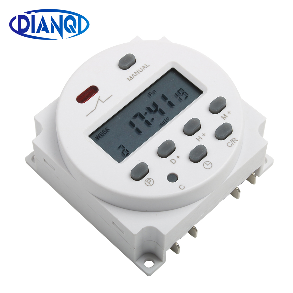 Minuterie numérique LCD, minuterie d'alimentation CN101A DHC15 THC-101A, minuterie électronique programmable hebdomadaire 12V 24V 110V 220V 8A à 16A