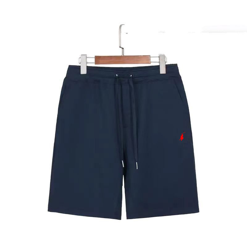 Summer RL men's shorts, 5-point POLO cotton shorts, solid color sports pants, casual vacation, loose fit