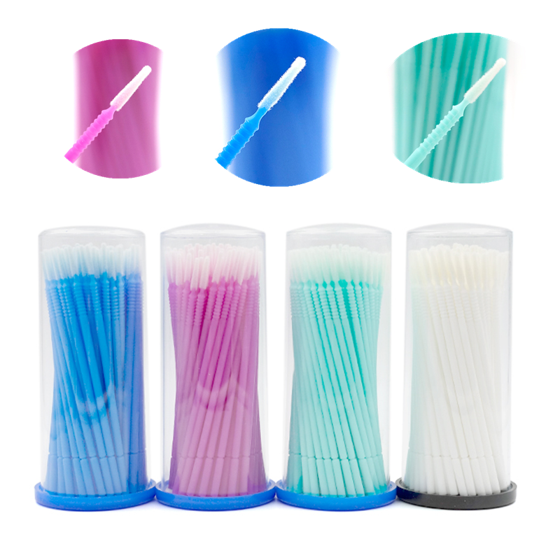 100 Uds. Hisopos de limpieza para extensión de pestañas, aplicadores removedores de pegamento para levantamiento de pestañas, pinceles de maquillaje con microcuchilla, herramientas para permanente de pestañas