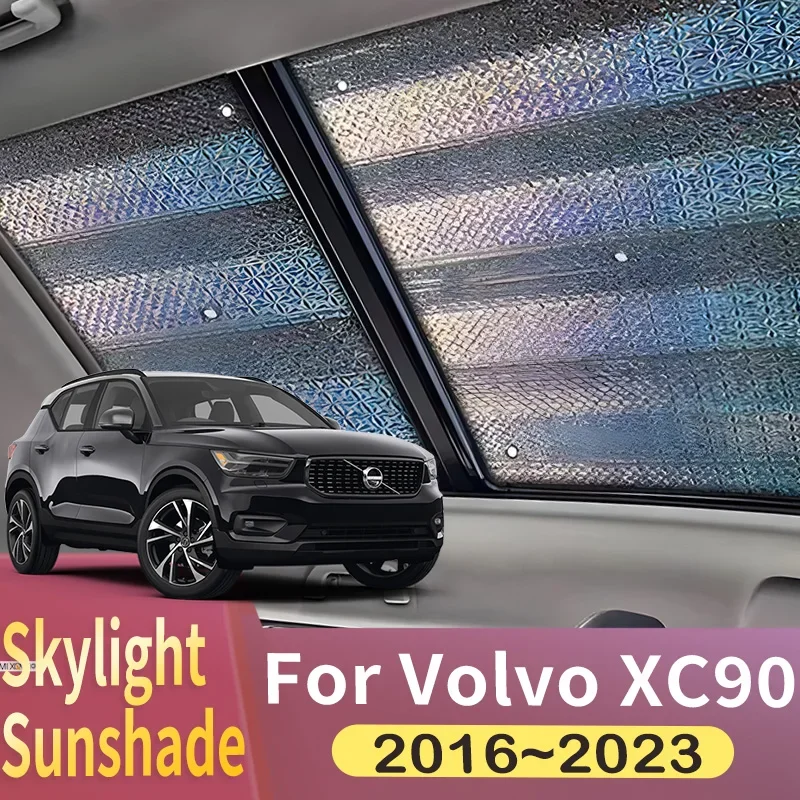 Sunroof Sunshade Suitable For Volvo XC90 2016~2023 2018 2019 2020 2021 Car Panoramic Roof 2X Heat Shield Window Sunshade Anti-UV