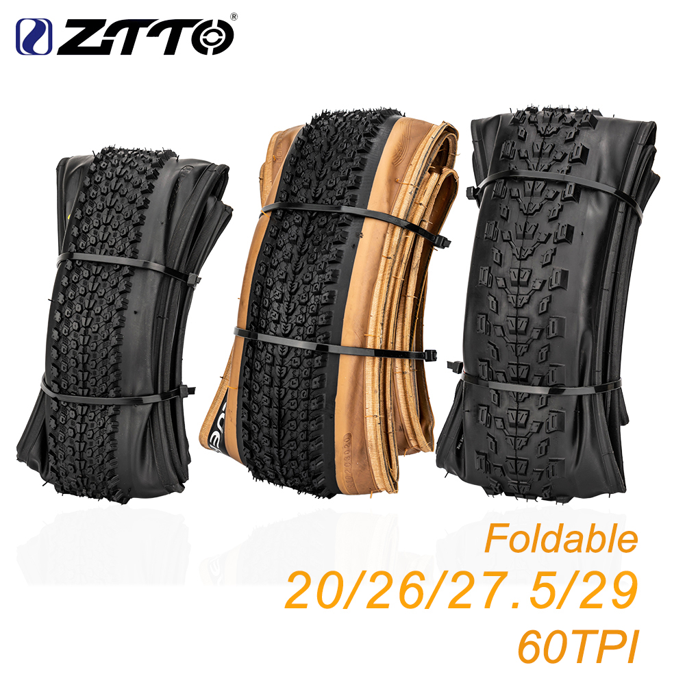 ZTTO ยางจักรยานพับได้ยาง60TPI จักรยานเสือภูเขาทนต่อการเจาะ20 26 27.5 29 Cross Country Grippy XC
