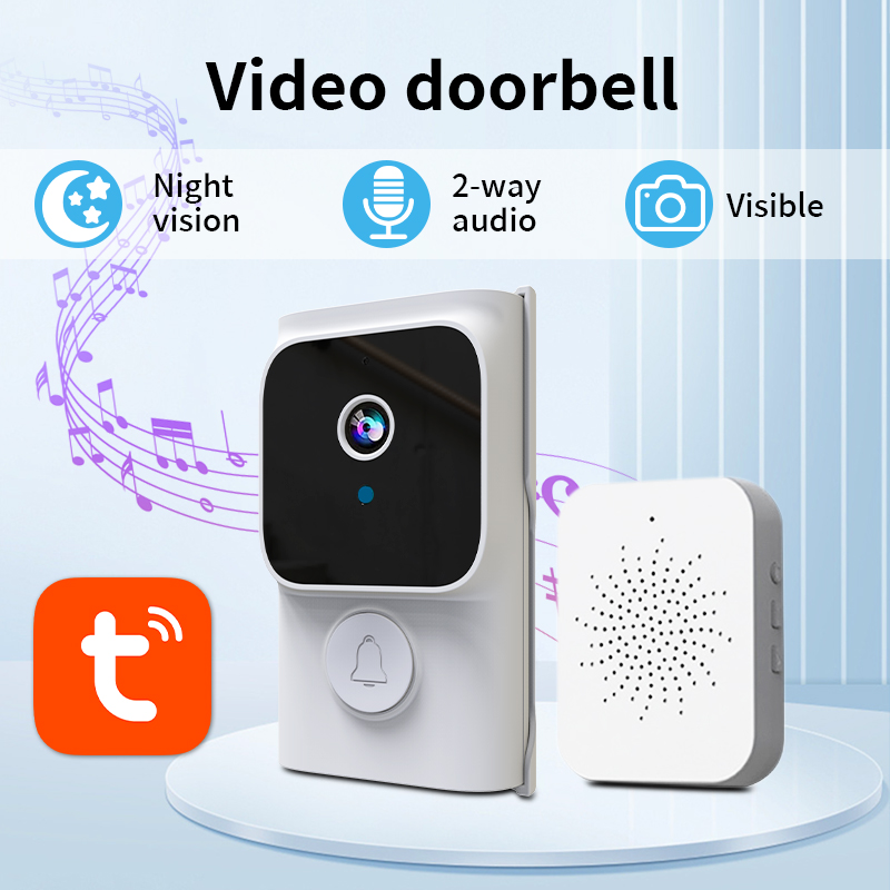 Приложение Tuya, бесплатное облачное хранилище, Wi-Fi, дверной звонок, низкое потребление, дверной звонок, визуальный дверной глазок, домашний дверной звонок