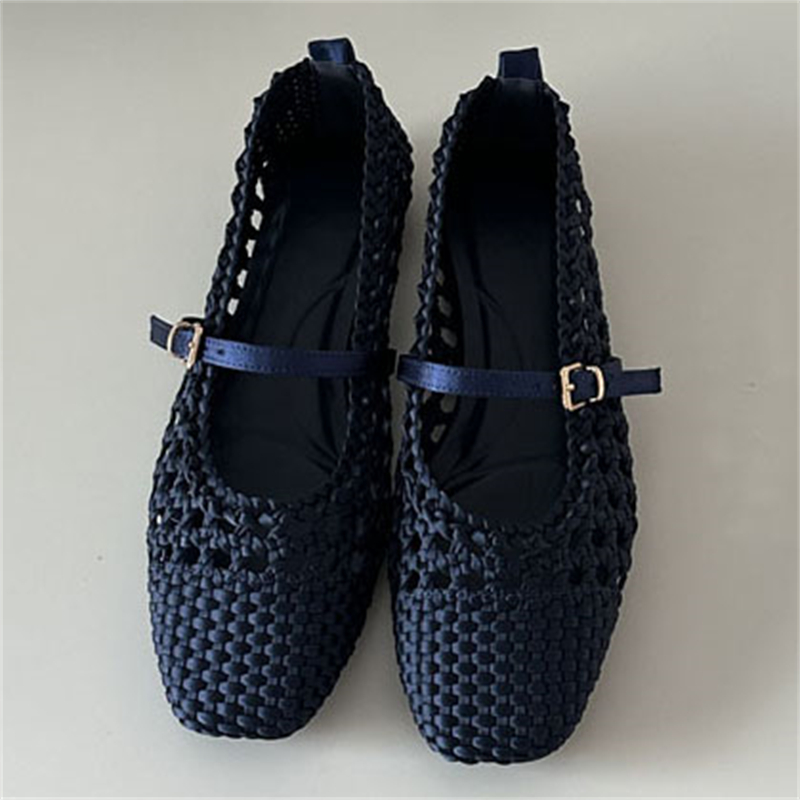 Sandálias Femininas Eilyken Designer com Fivela Vazada e Salto Baixo - Moda Verão, Sapatilhas para Banquete e Lazer