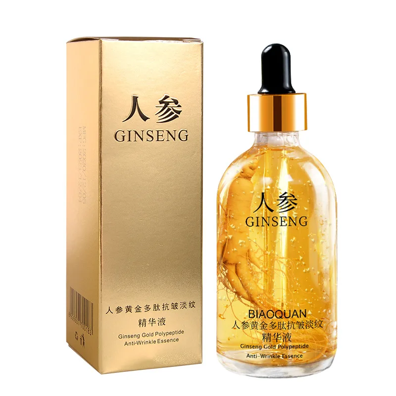 100ml ouro ginseng rosto essência polipeptídeo anti-rugas relâmpago hidratante niacinamida soro facial para produtos de cuidados com a pele