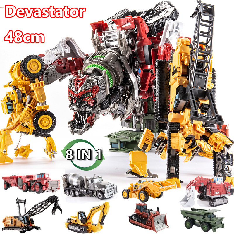 Robot de Transformation dévastateur 8 styles, mélangeur 8 en 1, Bulldozer, figurine d'action de voiture, modèle de déformation ABS, jouets pour garçon, cadeau