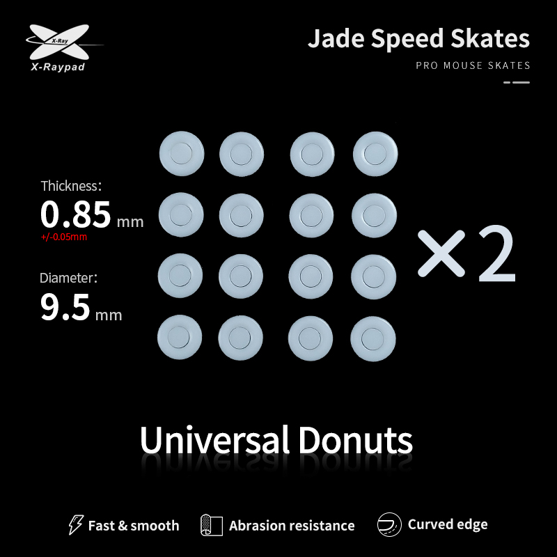 X-Raypad Jade Speed DIY Donuts Mouse Skates – Universal Donuts Universal 0.8mm PTFE Donuts dengan Diameter 9.5mm