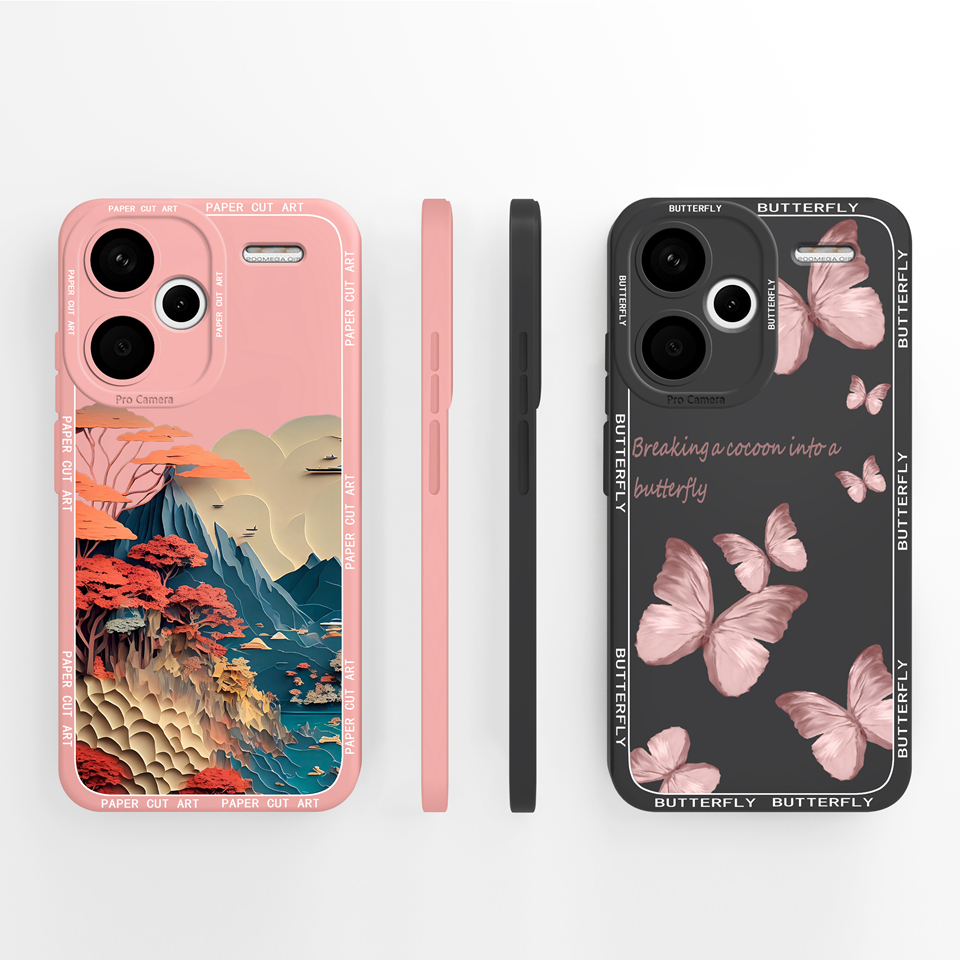 Чехол для Xiaomi Redmi Note13 Pro Plus женский, Модный чехол с красивым изображением растений, Жидкий чехол для Redmi Note13 Pro Plus 5G Coque