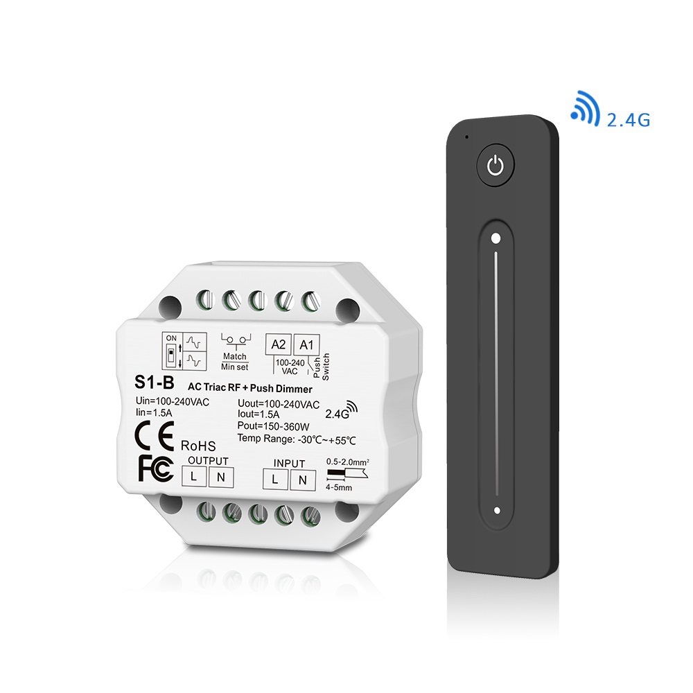 MJJC S1-B LED Dimmer 220 V 2,4 G R11 RF Wireless Remote Triac Dimmer AC 230 V Push Dimer Schalter für LED Lampe Licht