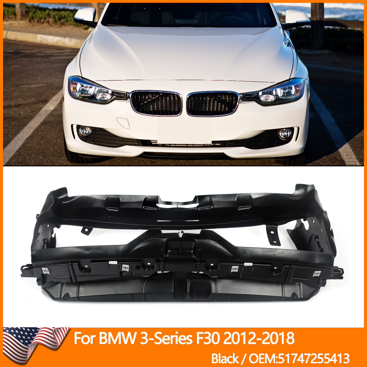 Voor Bmw 3 Series F30 F31 12-18 Voor Radiator Bovenste Luchtinlaat Kanaal 51747255413