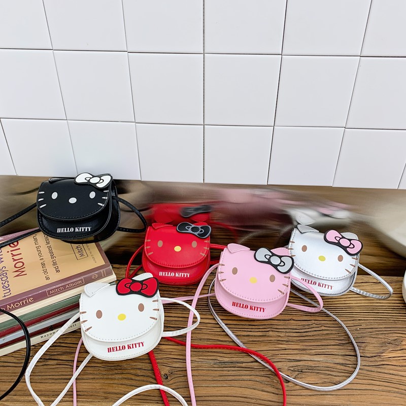 Tas Selempang Mini Bentuk Hello Kitty yang Menggemaskan untuk Balita Perempuan, Dompet Bahu Kecil, Tempat Lipstik & Koin yang Lucu untuk Anak-Anak