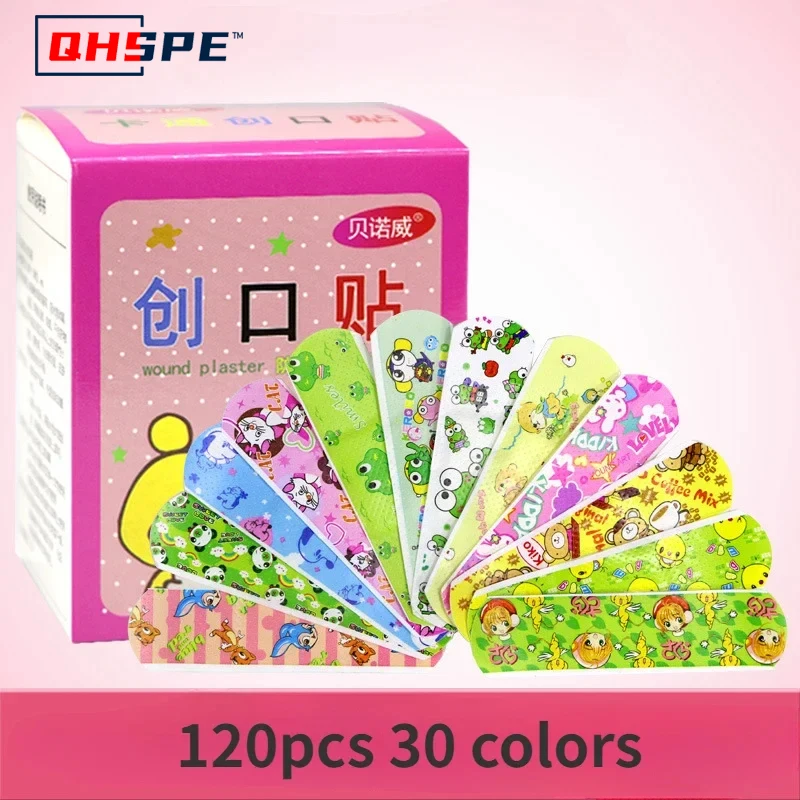 120 ชิ้นน่ารักการ์ตูน Medical Patch กันน้ําแผลกาวผ้าพันแผลกันฝุ่น Breathable First Band Aid กาวสําหรับเด็ก
