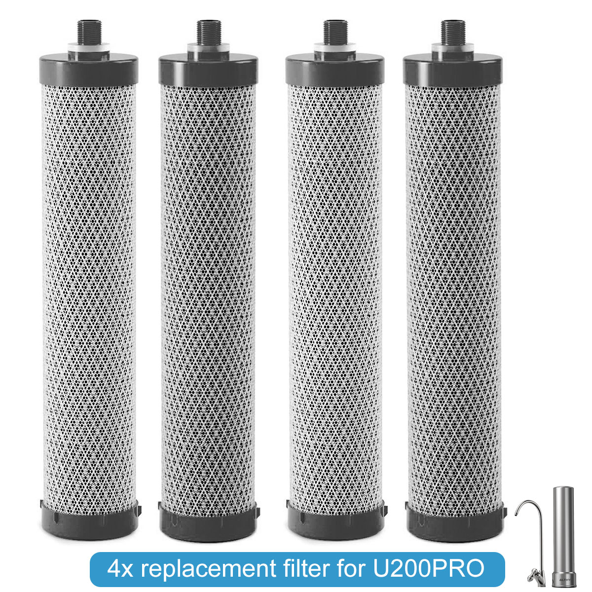 4x Replacement filter For ALTHY U200PRO Under Sink Water Filter Purifier Reduces 99% Bacteria Chlorine Lead Odor