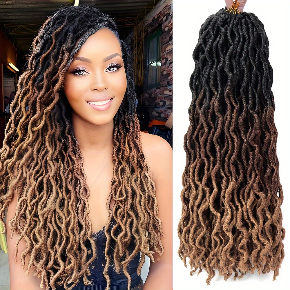 ผมถักโครเชต์ Goddess Faux Locs แบบสังเคราะห์ 12 เส้น/ชุด ผมนุ่มสไตล์ Gypsy Locs แบบลอนคลื่น ถักเปียเดรดล็อค 3 สี ผมหยิกเป็นลอน