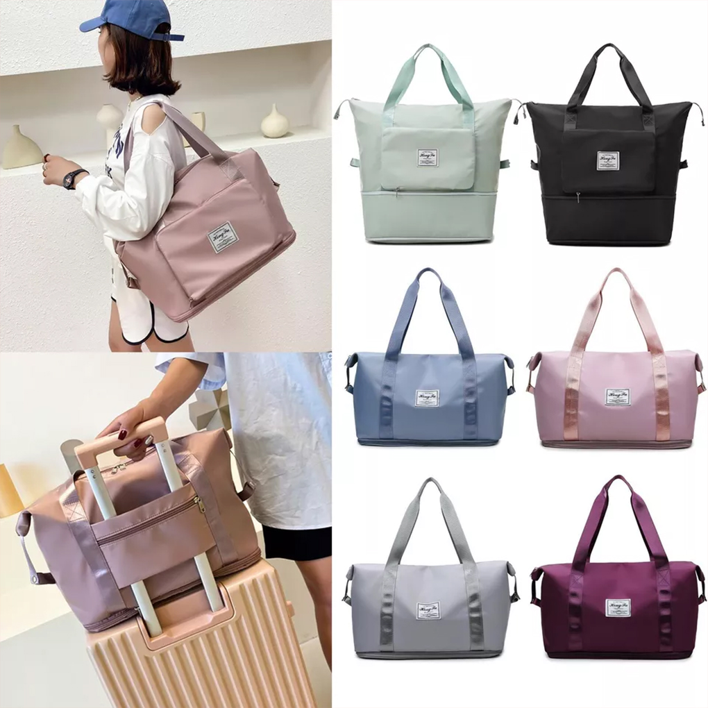 Neue Sport-Fitness-Tasche mit großer Kapazität, tragbar, wasserdicht, faltbar, doppelschichtig, für Reisen, Sport, Trocken- und Nasstrennung