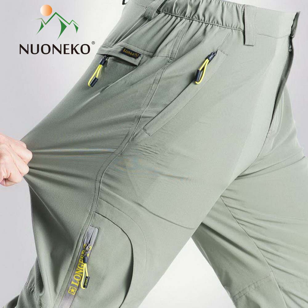 NUONEKO, pantalones Cargo elásticos para hombre, pantalones casuales de verano para hombre, pantalones de secado rápido para exteriores, senderismo, pantalones deportivos tácticos para hombre PA65