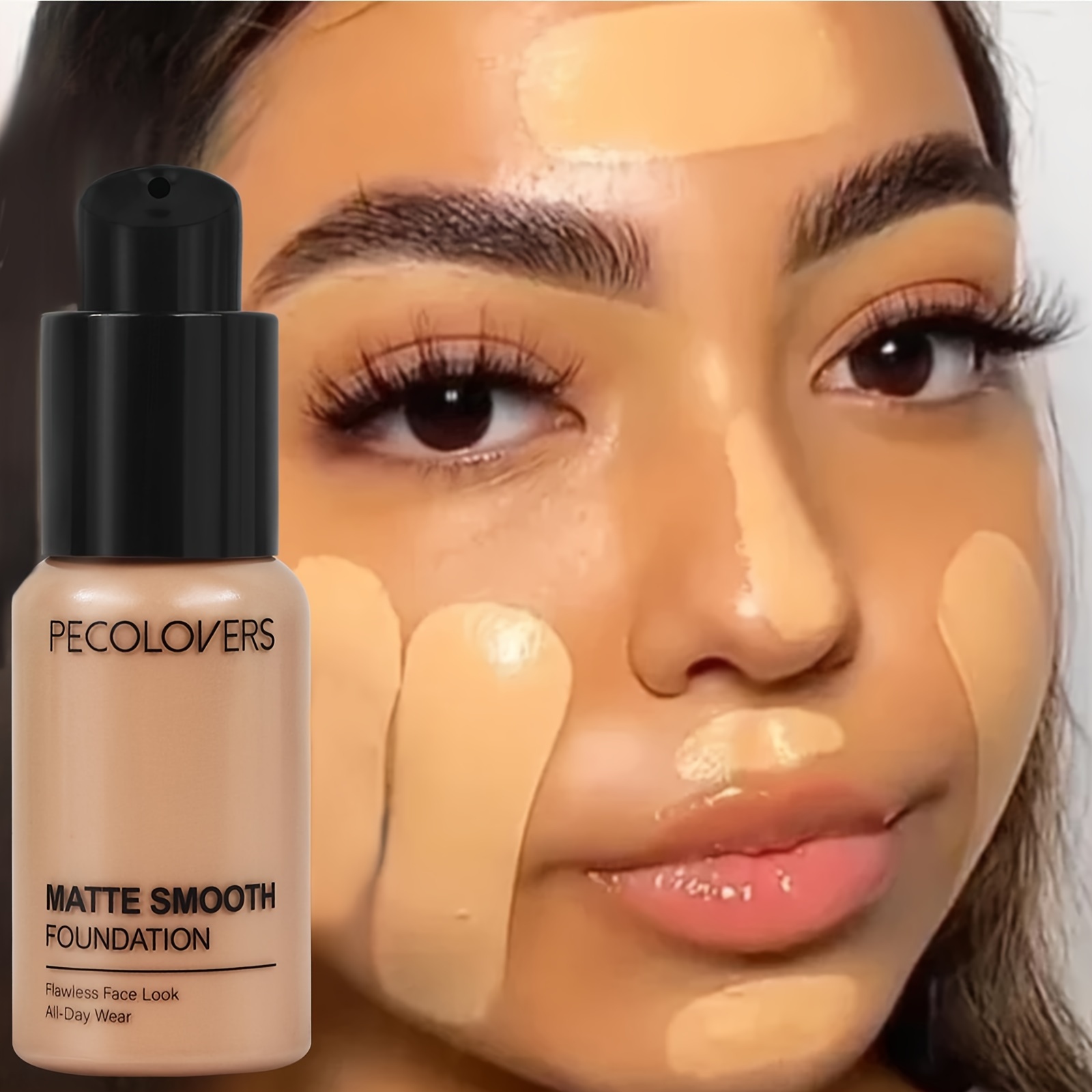 PECOLOVERS Matte Finish Liquid Foundation — маслоконтроль, водостойкий, консилер с полным покрытием для всех тонов кожи