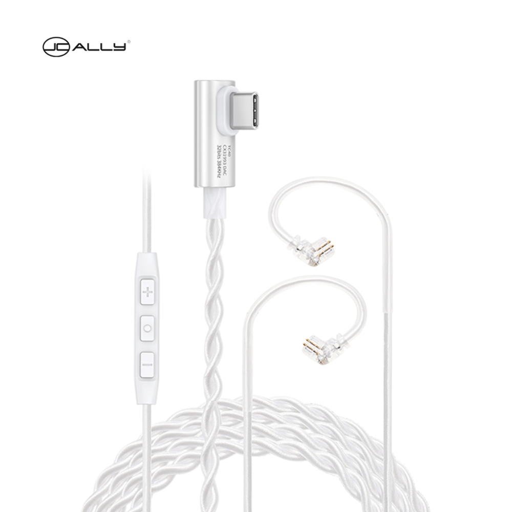 JCALLY-Câble pour écouteurs plaqué argent torsadé, puce de radiateur avec micro pour EDX PRO Castor ZS10 PRO, connecteur QDC CX31993, type C 8 cœurs, TC40