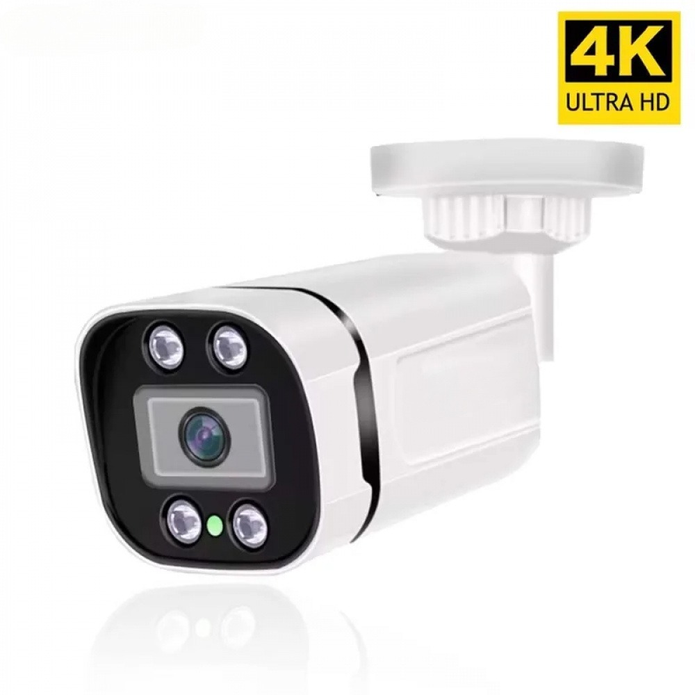 Câmera de Vigilância 4K IP Onvif com Áudio 12V 4MP/5MP/8MP Visão Noturna à Prova d'Água 2026 Nova