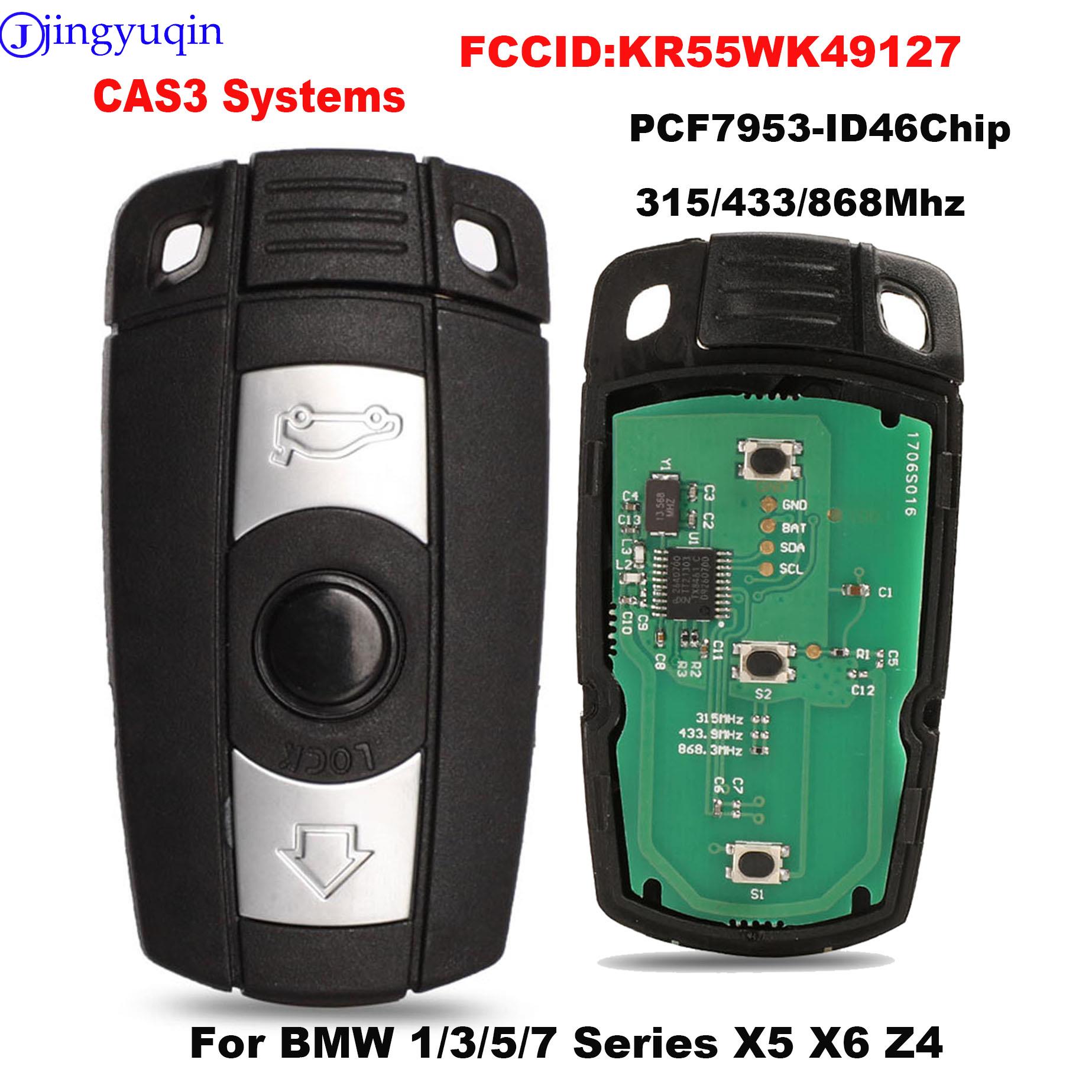 Jingyuqin 315/433/868Mhz Auto Fernbedienung Smart Key Für BMW 1/3/5/7 Serie X5 X6 z4 CAS3 Systeme KR55WK49127 PCF7953/ID46 Chip