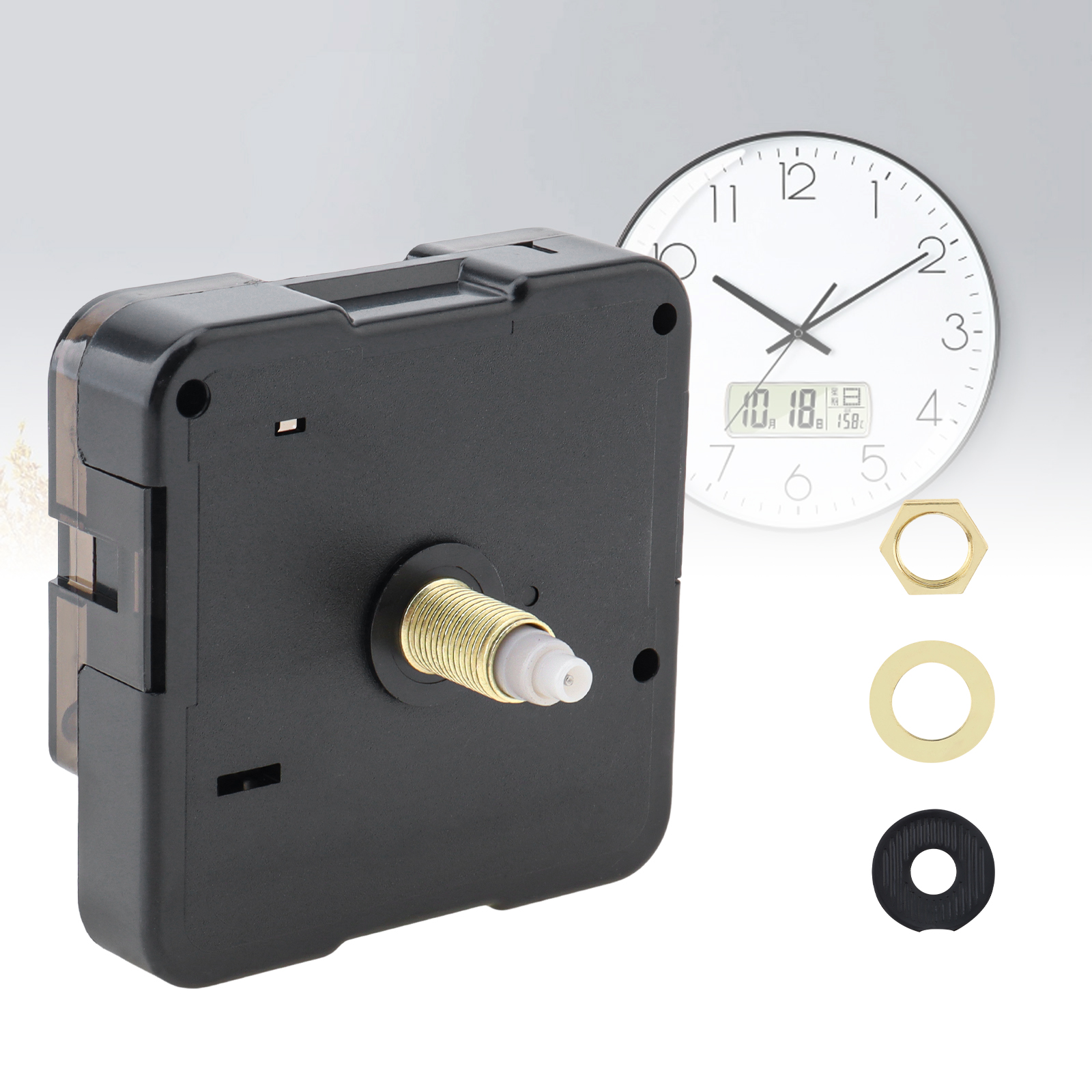 Mecanismo de reloj de pared con eje de 12-24mm, máquina de movimiento de cuarzo silencioso, manecillas de pared, barrido silencioso, segundo movimiento, herramientas de reparación DIY