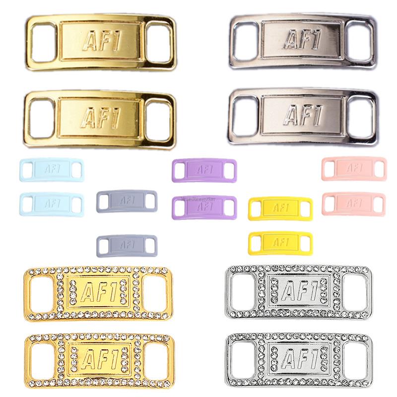 Combinación AF1 dijes de diamantes para zapatos, cordones de moda, hebilla, cordones de Metal de calidad, decoraciones, Chapa Air Force 1, accesorios para zapatos