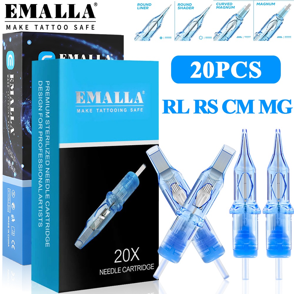 20 шт. EMALLA ELIOT иглы для тату-картриджей RL RS MG CM одноразовые стерилизующие иглы для татуировки для картриджей для тату-машины