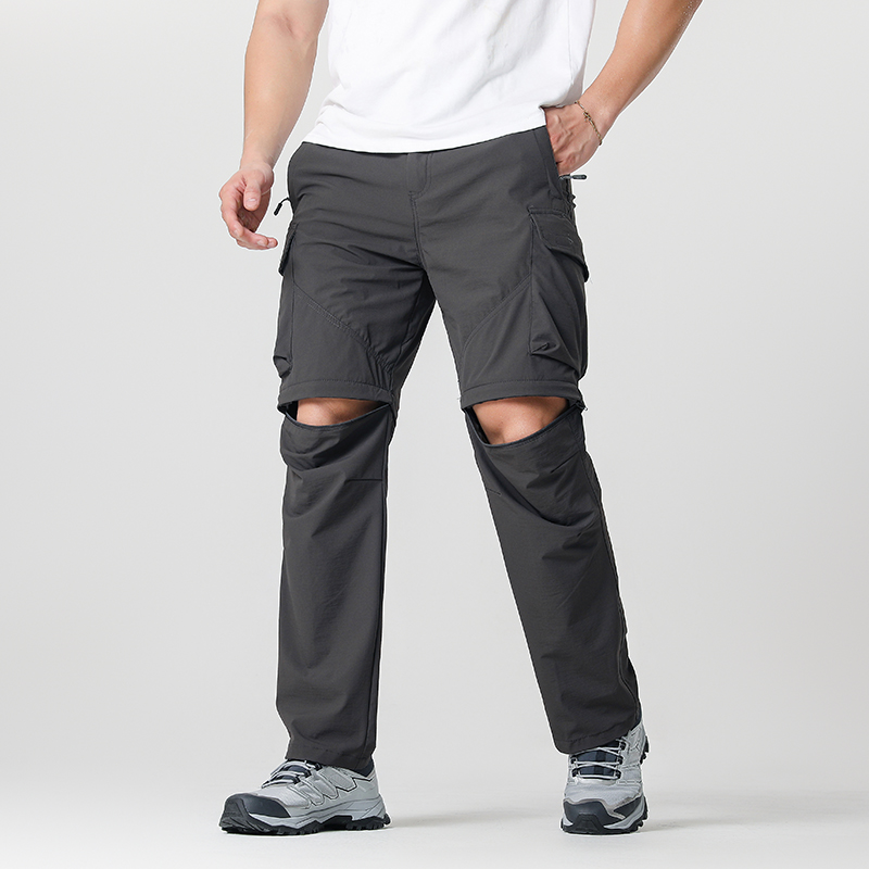 Pantaloni convertibili da escursionismo cargo da uomo, impermeabili, ad asciugatura rapida, leggeri, con cerniera rimovibile, perfetti per avventure all'aria aperta, pesca e campeggio, attrezzatura da escursionismo versatile per tutte le stagioni.
