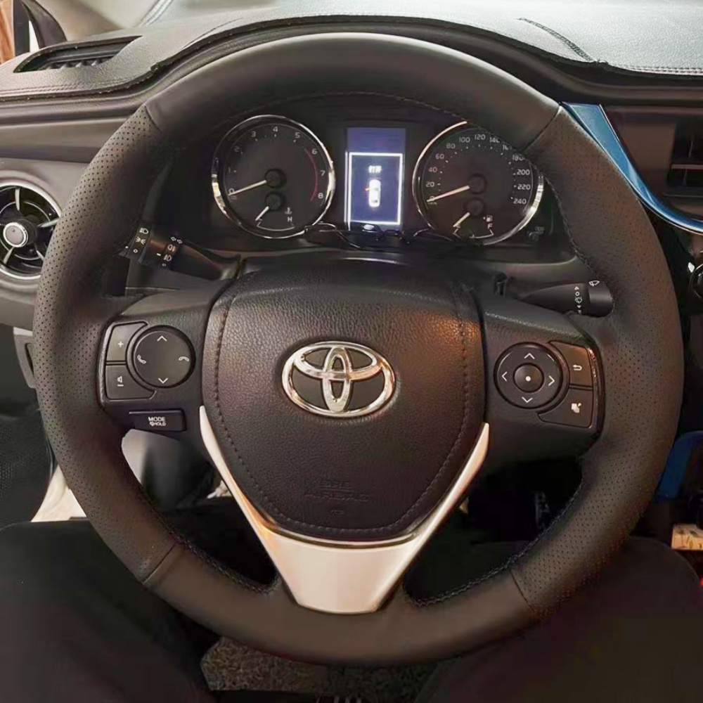 Coprivolante per auto personalizzato con treccia morbida al 100% adatta per Toyota E'Z RAV4 2013-2019 Corolla 2013-2017 Prodotti per auto Avvolgimento dello sterzo