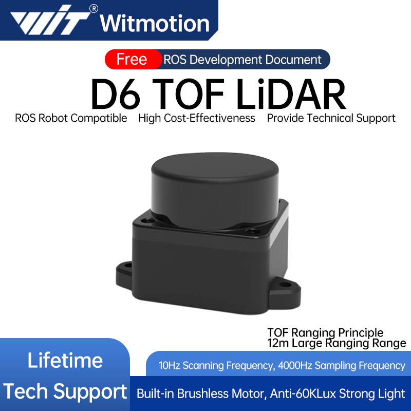 WitMotion TOF Laser Lidar Buitenlichtbestendigheid 5000Hz 60Klx 12m 360 °   Scannen