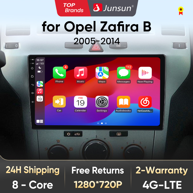 Junsun V1 AI Voice Wireless CarPlay Android Auto Radio dla Opel Zafira B 2005-2014 4G Car Multimedia GPS 2din autoradio