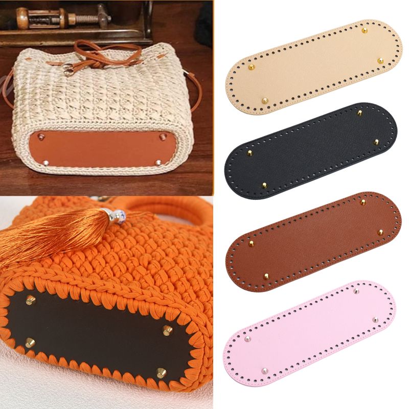 29.5*10cm fundo longo para bolsa de couro pu de malha base de bolsa de alta qualidade com furos rebite bolsa de crochê parte acessórios