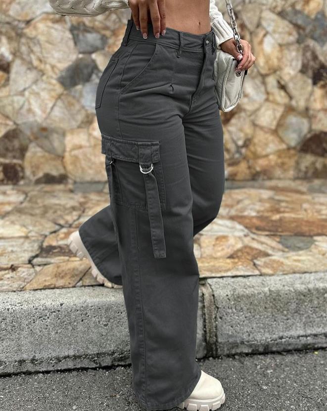 Hosen Damen Sommer Tasche Design Mode hohe Taille y2k Cargo hose Frauen Streetwear Kleidung Jogger Baggy Jogging hose