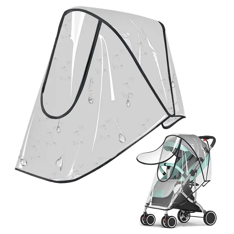 Carrinho de bebê universal capa de chuva carro do bebê tempo vento protetor solar transparente respirável carrinho guarda-chuva capa de chuva acessórios