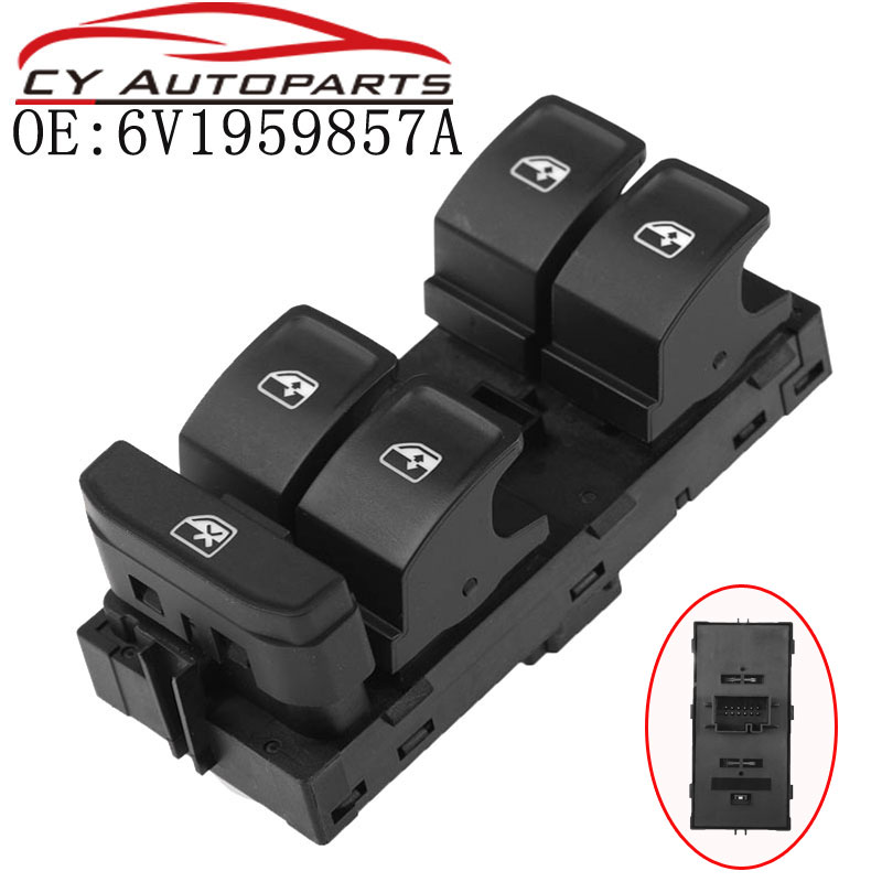 6V 1959857 Un nuevo Control de interruptor de ventana eléctrico de energía electrónica para Skoda Fabia Rapid 2013-2020 5JB 959857