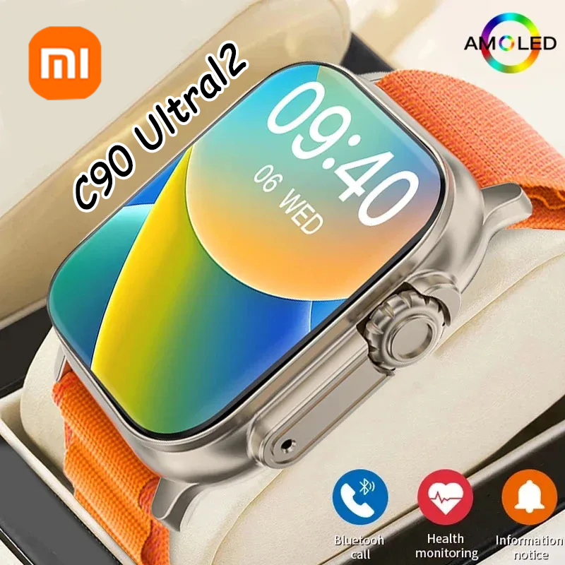 XIAOMI nuevo C90 Ultral2 reloj inteligente NFC impermeable hombres mujeres GPS pista Bluetooth llamada BT juegos de música carga inalámbrica Smartwatch