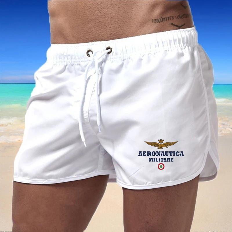 2024 Herensmodieus Bedrukte Zwemshorts Sneldrogend Strandpak Met Ademende Trekkoord
